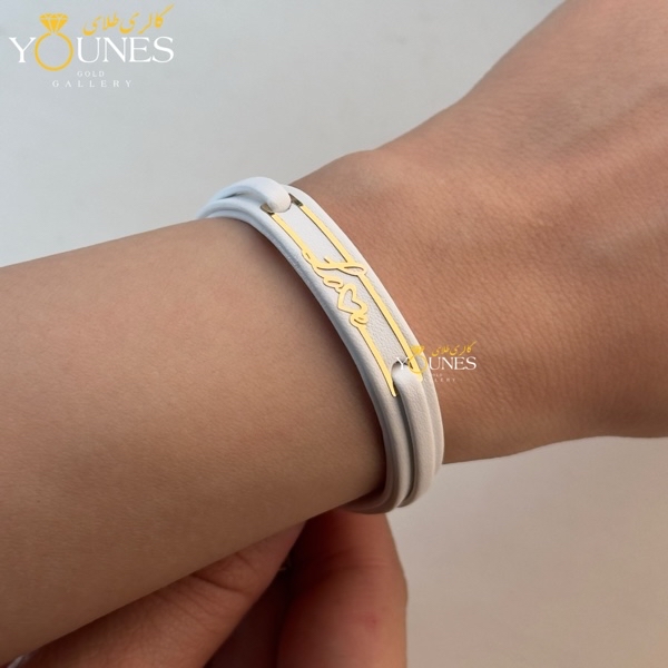 دستبند طلا زنانه چرم لاو L503